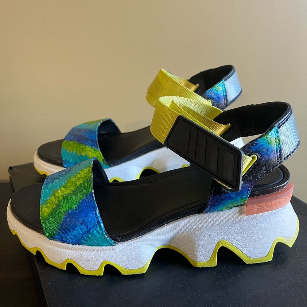 SOREL KINETIC Impact Y strap wedge slingback strappy sandals FREE SHIPPING